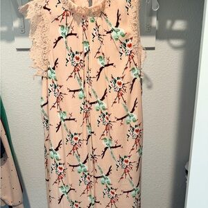 Chelsea & Violet Peach Floral Midi Dress